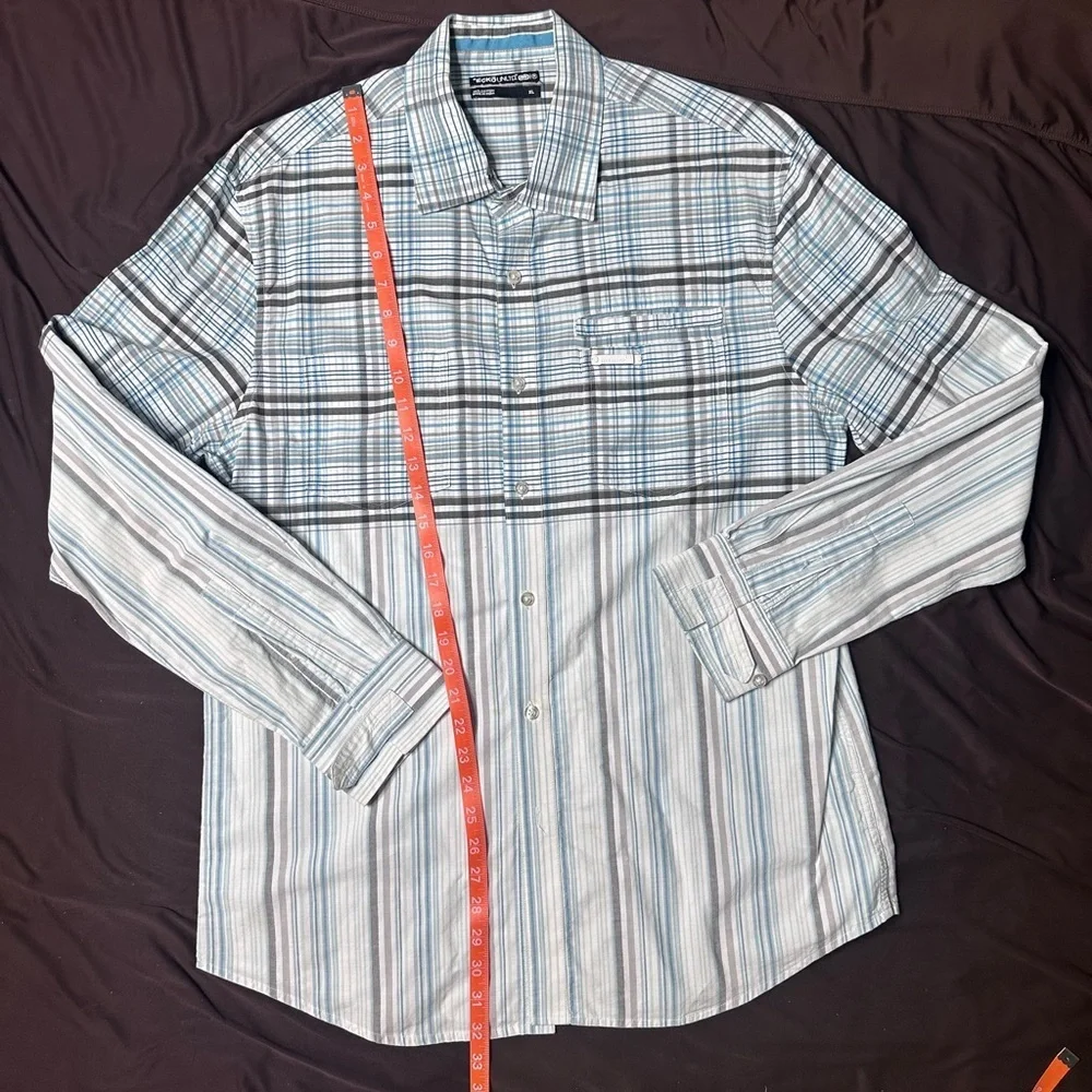 ECKO UNLTD Men's Blue and Brown Plaid Shirt - Picture 5 of 9